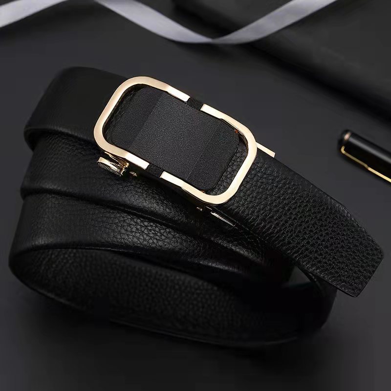 2021年新款网红头层牛皮潮流皮带男士休闲百搭自动扣韩版简约腰带