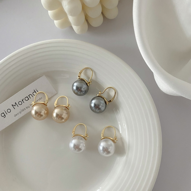韩国风气质简约珍珠耳环欧美时尚个性潮流复古耳扣耳环D177