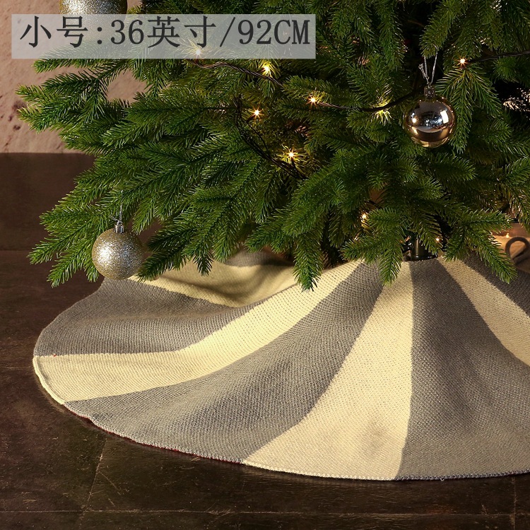 20年新款跨境圣诞节装饰用品场地布置针织毛线树裙礼物伞形36英寸