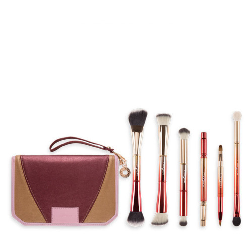 factory 6 gradient colors makeup brush set portable beauty tools double-headed multifunctional metal makeup brush set