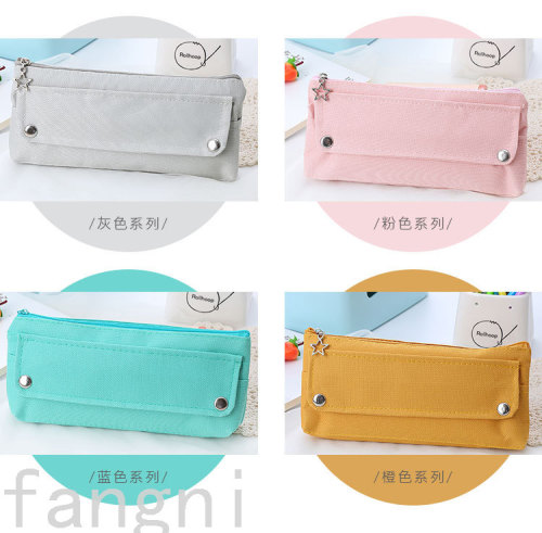 Factory Direct Sales Foreign Trade New Pencil Case Primary School Student Cute Junior High School Girl Trendy Canvas Japanese Style Simple High School