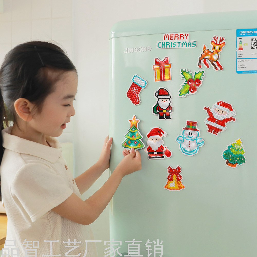 手工儿童diy钻石画冰箱贴卡通创意玩具带工具点钻马赛克水晶贴画