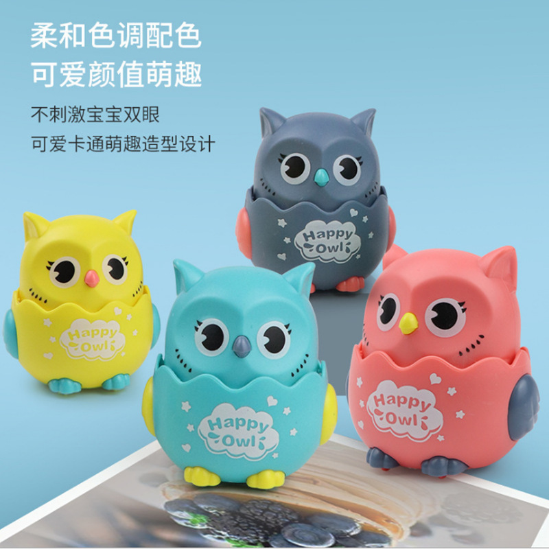 跨境专供按压玩具车男女孩0-3岁回力车猫头鹰滑行儿童玩具地摊货