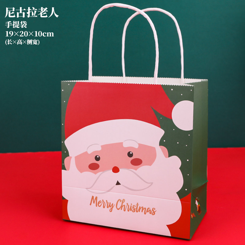 跨境速卖通热卖圣诞节新年礼品袋糖果礼物纸袋圣诞老人手提包装袋