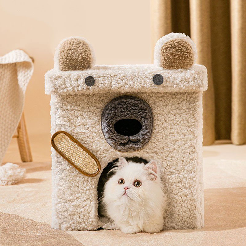 猫窝冬季保暖猫咪房子窝可折叠四季凳子狗窝半封闭可拆洗宠物用品
