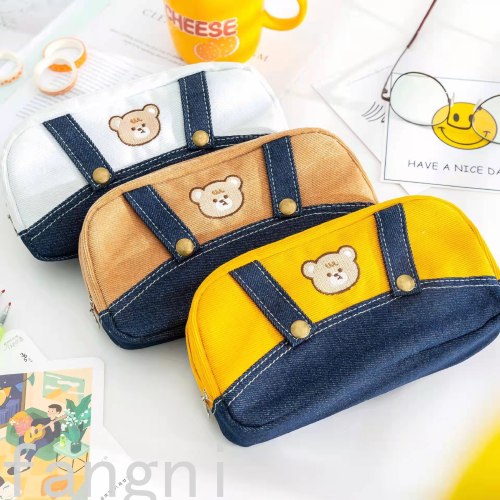 factory direct sales domestic and foreign trade new style stationery bag large capacity girls‘ corduroy pencil case junior and middle school students pencil case