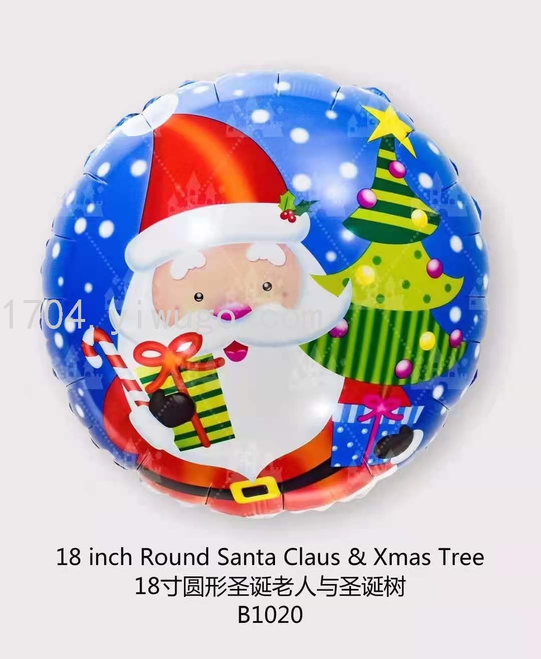 18寸圆形圣诞节铝膜气球幼儿园氛围派对装扮道具场景背景墙装饰