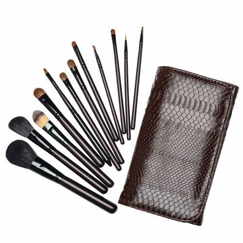 12 Animal Hair Snakeskin Pattern Makeup Brush Set Makeup Brush Wool Large Brush Portable Beauty Tools