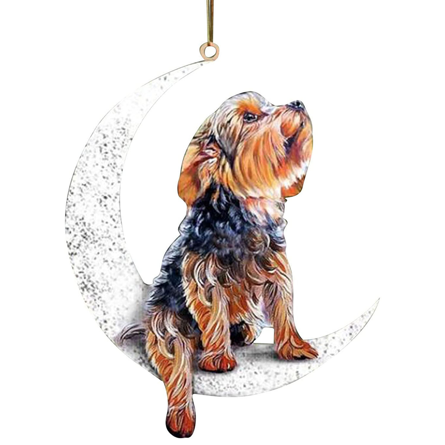 圣诞月亮狗挂件圣诞树装饰汽车后视镜背包工艺品收藏儿童玩具礼物