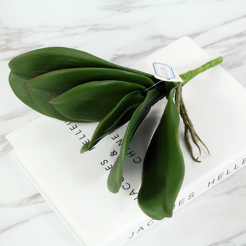 厂家蝴蝶兰叶子兰花叶婚庆家居装饰仿真植物盆栽绿植批发手感插花