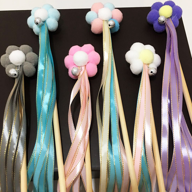 批发宠物用品逗猫棒木杆流苏仙女棒逗猫棒宠物猫咪互动解闷玩具