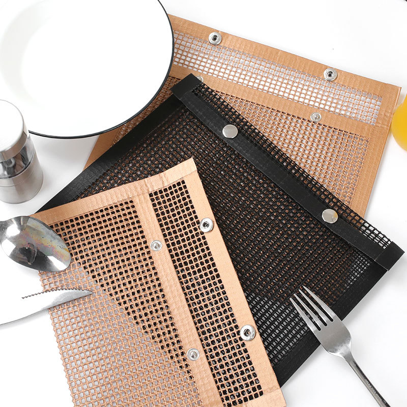 外贸家居厨房用品耐高温PTFE特氟龙烧烤袋玻璃纤维不粘烧烤网格袋