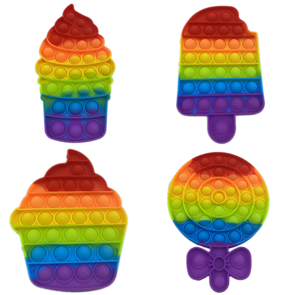 小号彩虹甜筒雪糕冰淇淋棒棒糖灭鼠先锋儿童心算桌面益智硅胶玩具