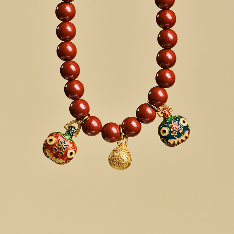 吞金兽一家三口朱砂手串女本命年帝王砂砂高含量手链手环手饰