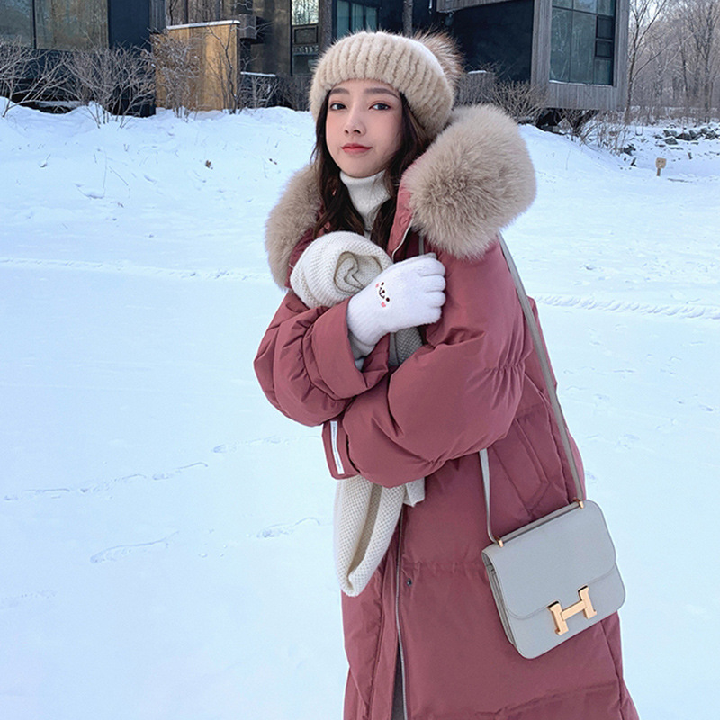 中长款羽绒服女202年冬季新款韩版女装白鸭绒平湖女士羽绒服批发