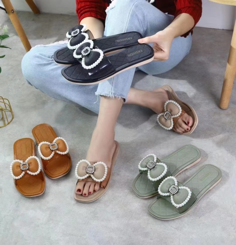 2021 slippers women‘s summer outdoor wear fashion all-match non-slip flat slippers flip flops wholesale domestic stock