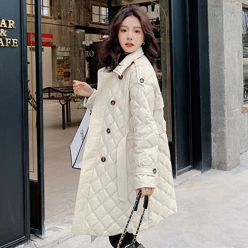 中长款羽绒服女202冬季新款90绒白鸭绒服韩版女装女士羽绒服批发