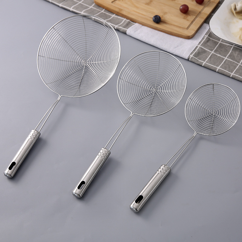 不锈钢厨具滤网 火锅油炸过滤大漏勺 油格厨房小工具捞面捞饺子勺