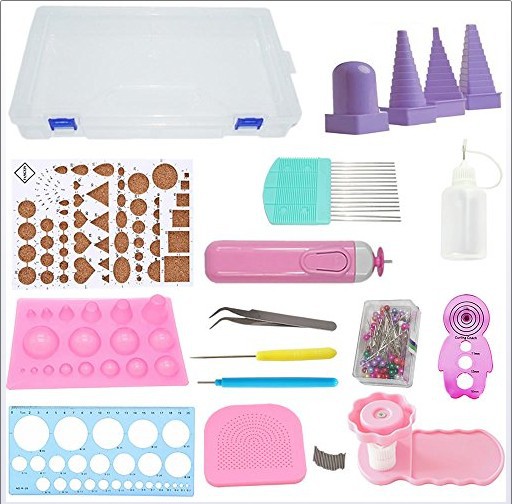 衍纸工具套装缠绕盘凹凸器波浪造型器收纳盒衍纸盒装电动衍纸笔