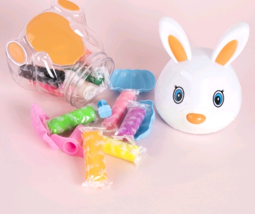 leisure toys colored mud crystal mud rabbit plasticine slim foaming glue decompression