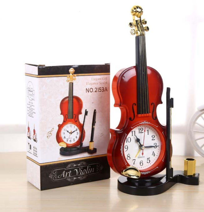 创意小提琴电子闹钟外贸专供