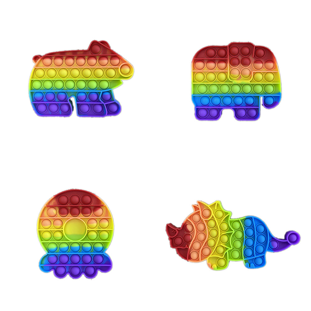 彩虹马卡龙北极熊大象章鱼犀牛动物灭鼠先锋儿童亲子互动益智玩具