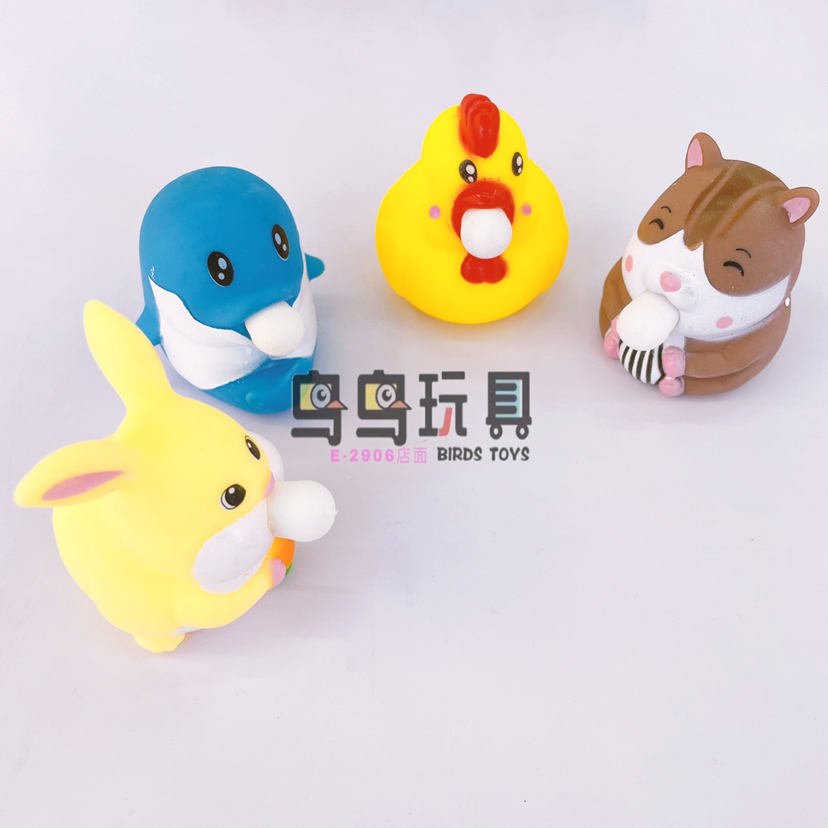 动物挤压吐泡泡球解压鲸鱼兔鸡捏捏乐动物减压搞怪发泄地摊玩具批