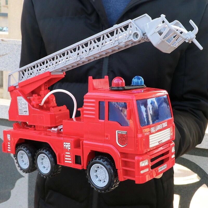 儿童大号喷水消防车男孩益智玩具套装吊车云梯车洒水车工程车模型