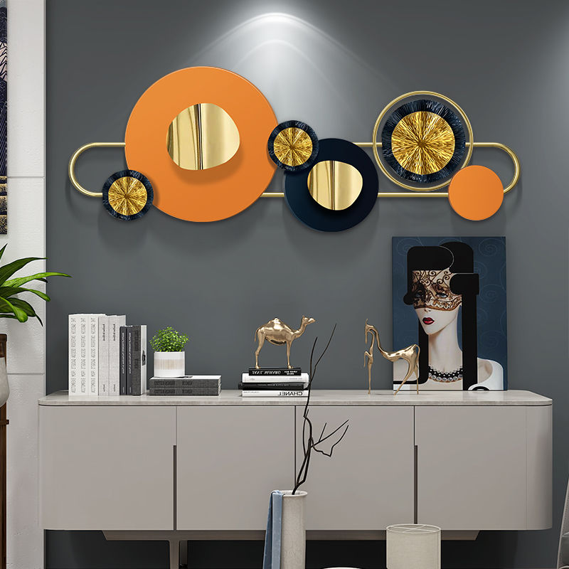 现代铁艺简约客厅背景装饰壁饰北欧轻奢餐厅时尚创意玄关壁饰墙