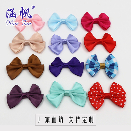 handmade bow wholesale twin bow tie rhinestone polyester ribbon thread printing ribbon gift packaging bow