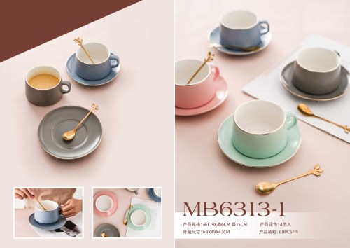 european-style light luxury coffee cup （macaron color series） mug ceramic cup household couple water cup tea cup