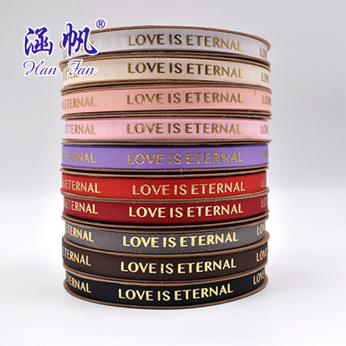 Gilding Printing Ribbon Love 3 Points 1cm Customized Various Logo Gift Decoration Printed Tape