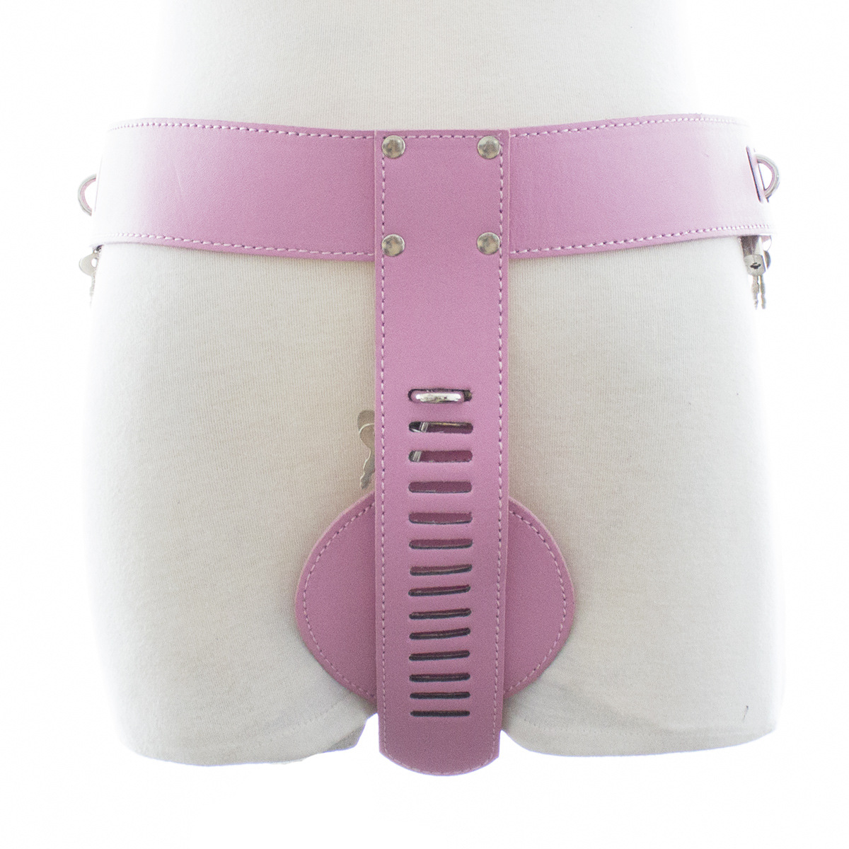 亚马逊成人用品货源粉色皮革镂空带另类玩具用品性用裤子