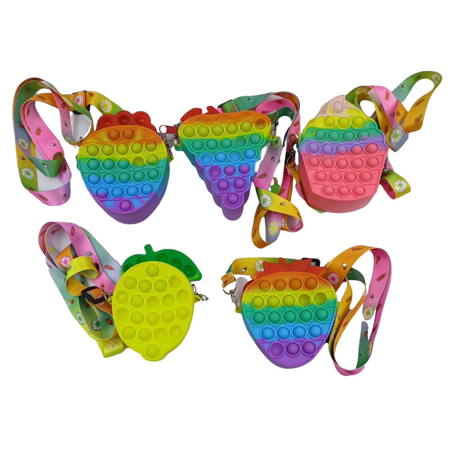 灭鼠先锋包硅胶减压捏捏乐彩虹水果卡通斜挎包儿童可爱零钱包