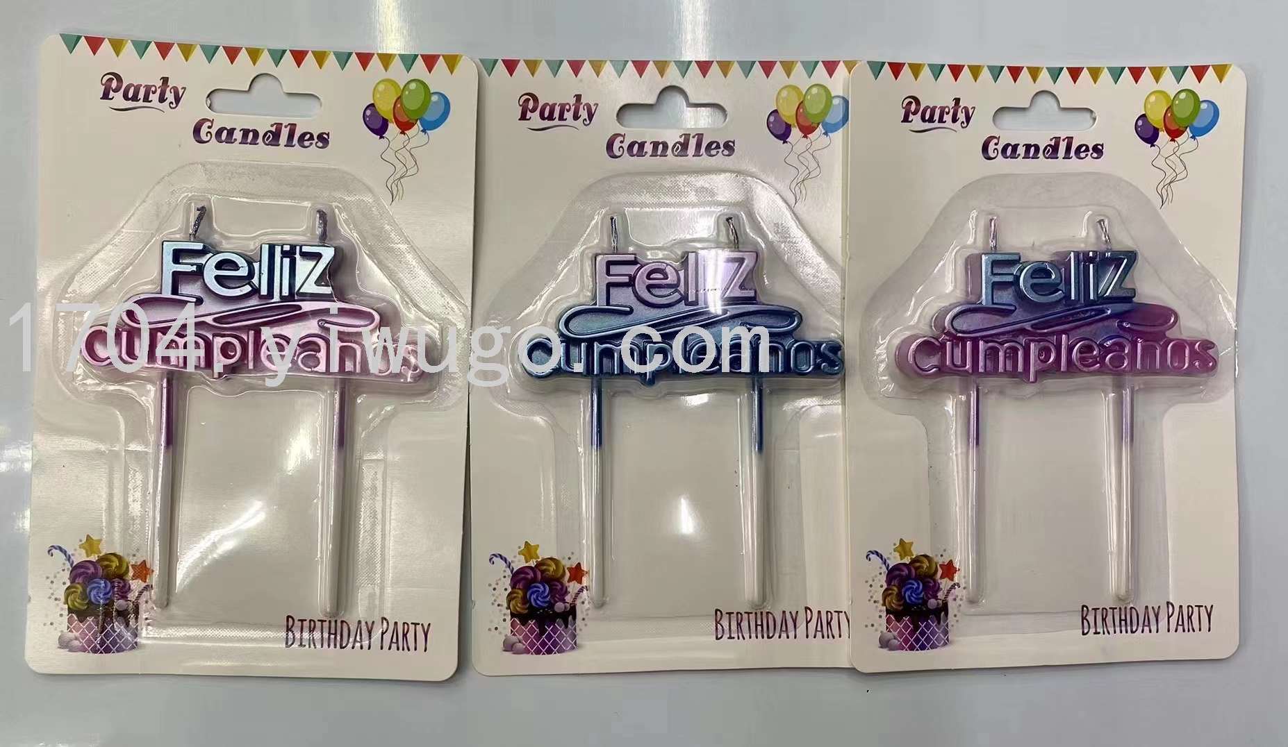 吸卡装西语生日蜡烛  蛋糕插件生日派对蛋糕烘焙装饰布置