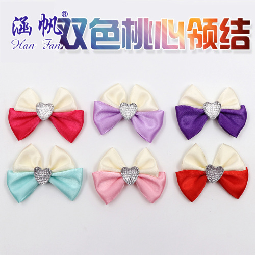 Diamond Glossy Bow Tie Ribbon Bow Double-Layer Ribbon Bow Tie Clothing Accessories Gift Box Packaging Accessories 