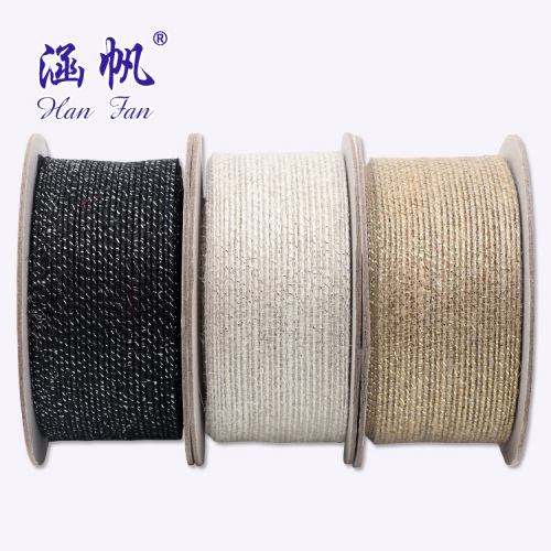 diy handmade christmas wedding party decoration ribbon lace linen roll color linen ribbon support customized