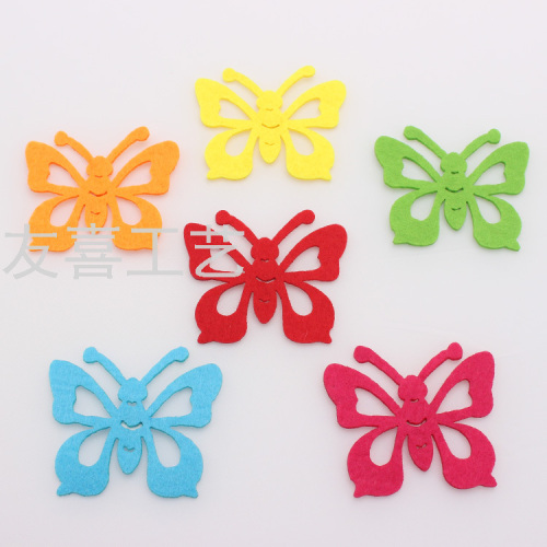 Colorized Butterfly Non-Woven Fabric Felt Cloth Non-Woven Fabric Christmas Children‘s Handmade Kindergarten Decoration Refridgerator Magnets