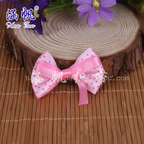 Printed Dot plus Small Strip Bow Tie Printed Tape Handmade Bow Direct Sales