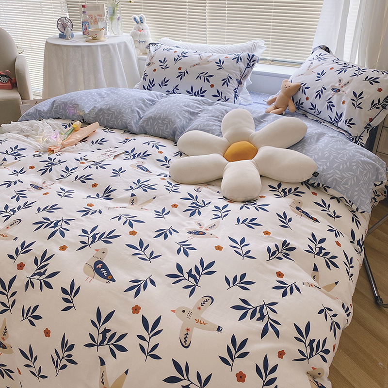 全棉四件套纯棉被套床单床上用品春款夏季床笠家用三件套床品批发