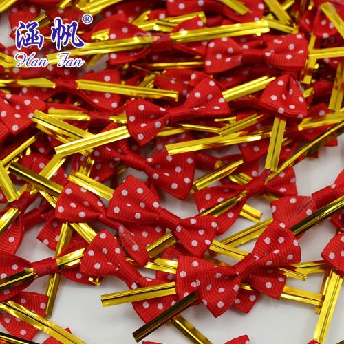 Thread Belt Tie Wire Bow Polyester Belt Wire plus Gold Bar Bow High-End Gift Accessories DIY