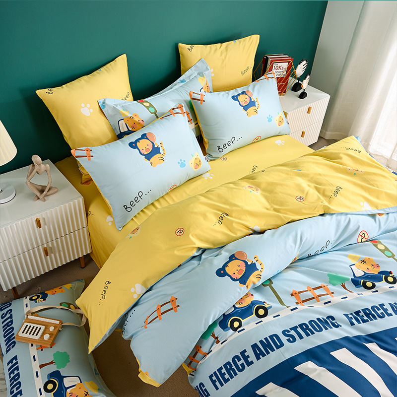 多喜爱全棉纯棉床上用品学生宿舍床单三件套双人被套厂家直供代发