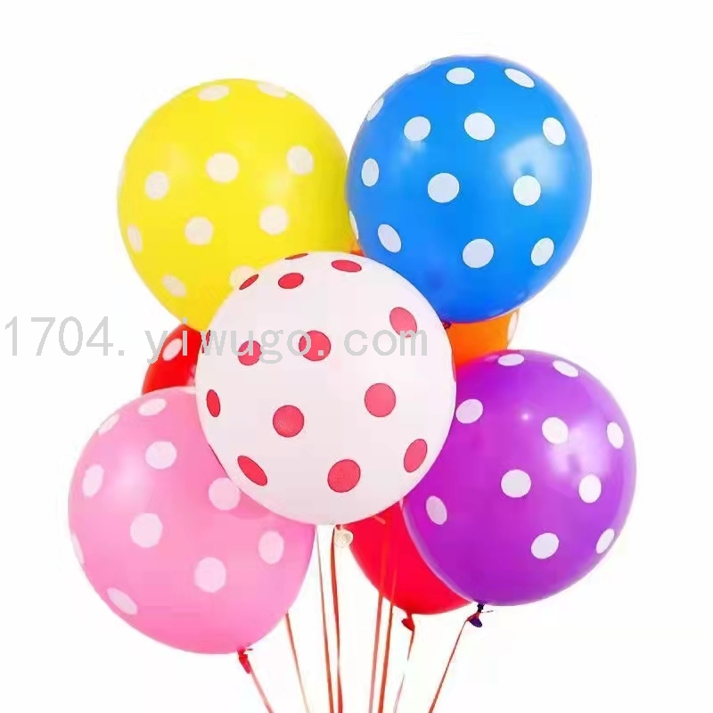 12寸2.8克糖果波点婚庆婚房装扮派对彩色印花圆点气球