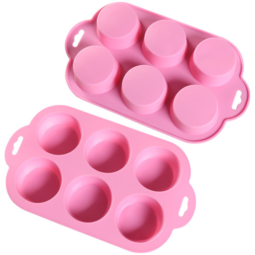 In Stock Wholesale 6-Piece Cake Mold with Handle Cold Process Soap Mold DIY Baking Tool Waffle Chocolate Cylinder