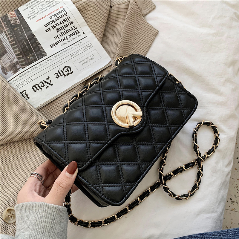 菱格绣线小包包女包2021新款潮时尚链条单肩斜挎包网红小方包