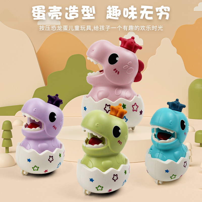 跨境卡通幼儿玩具按压回力小恐龙滑行惯性玩具车夜市地摊儿童礼品