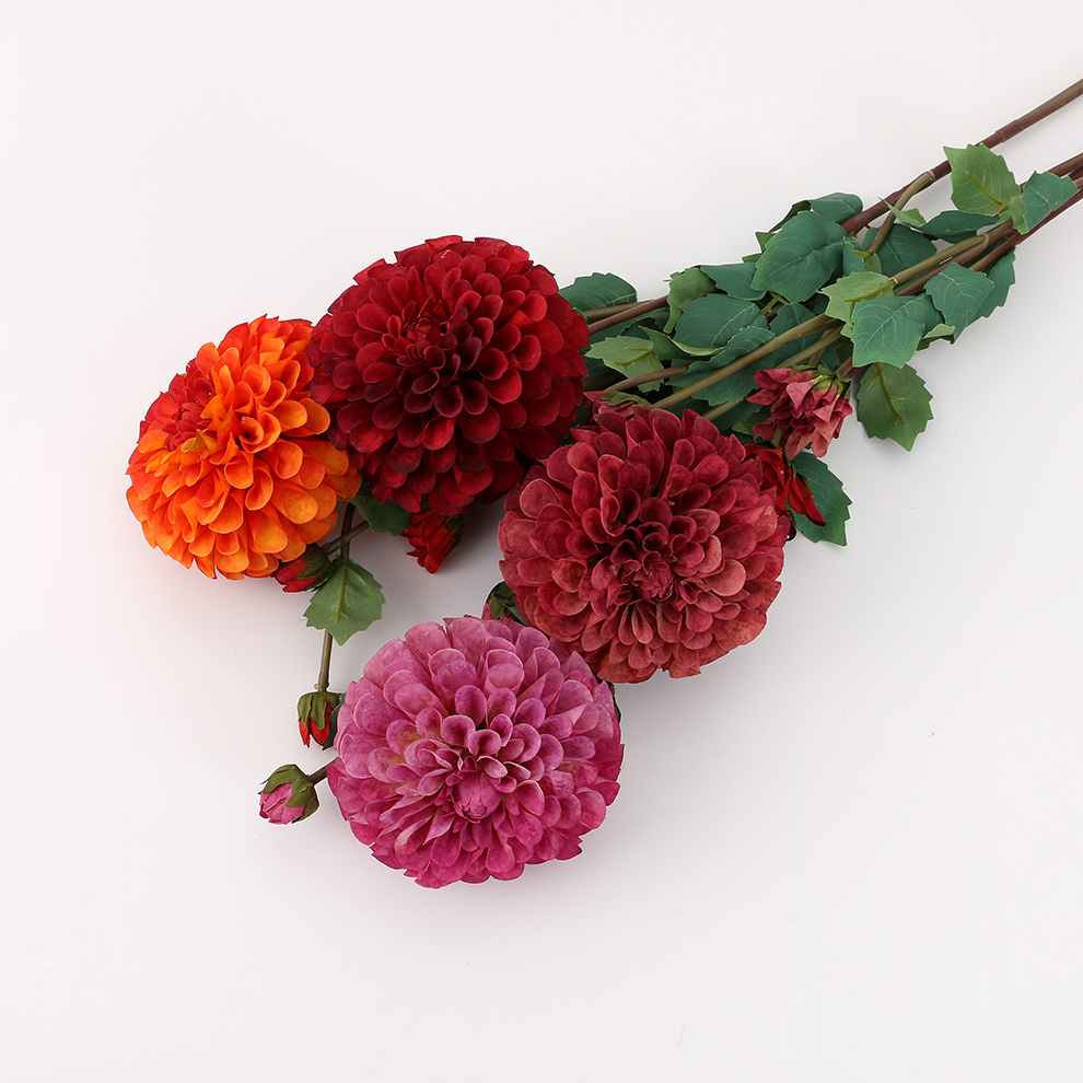 唯美小清新4头把束球菊婚庆路引乒乓菊家居装饰花束绢花仿真花