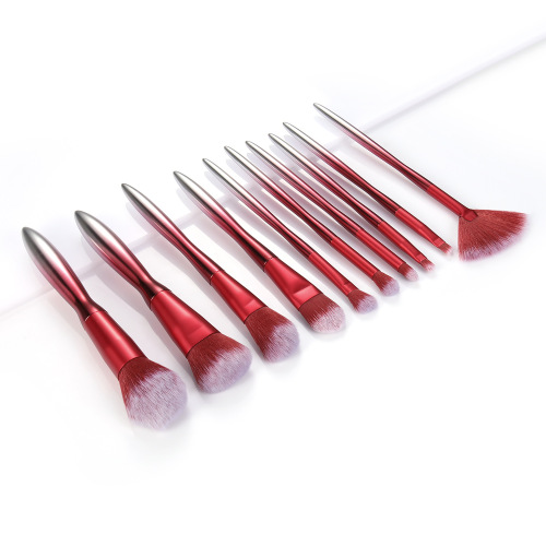 10 makeup brushes set electroplating gradient handle blush brush eyeshadow brush full set of beauty tools in stock