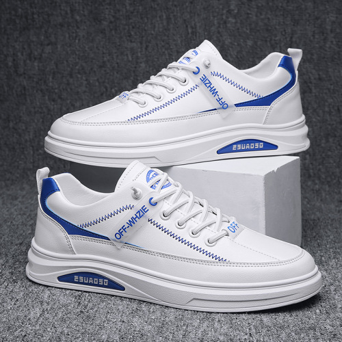 2022 spring new fashion men‘s shoes thick sole simple solid color white shoes youth daily street casual shoes board shoes