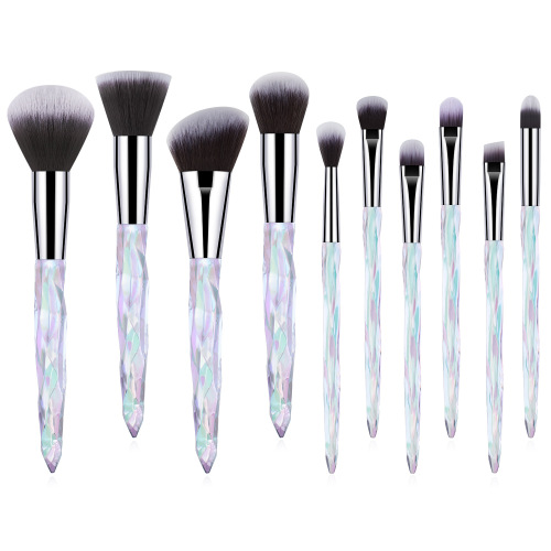 manufacturers supply 10 crystal handle makeup brush set eye makeup brush beauty makeup tools cross-border spot